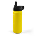 Termoska pre deti 500ml (Slnecnica) na bielom pozadí, otvorené viečko s vyklápacím mechanizmom pre slamku, zvýraznený dizajn fľaše